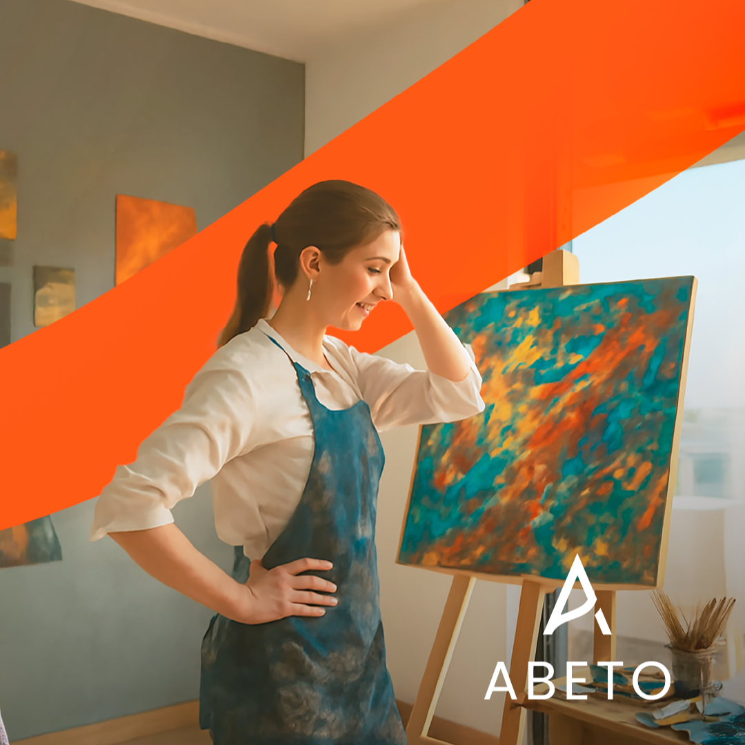 Abeto Lifestyle - Interior con mujer y pintura